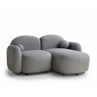 ECKSOFA Bahama Grau Webstoff - Schwarz/Grau, Holz/Holzwerkstoff (190/146cm) - Maison de Reve