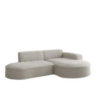 ECKSOFA Palma Xs Ottomane Ascot Bukla - Perlmutt, Holzwerkstoff/Textil (236/165cm) - Fun Möbel