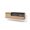 LOWBOARD Elektrokamin, Hängend, eiche, schwarz, 150/35/45cm - Naturfarben, Holzwerkstoff (150/45/35cm) - Skraut Home