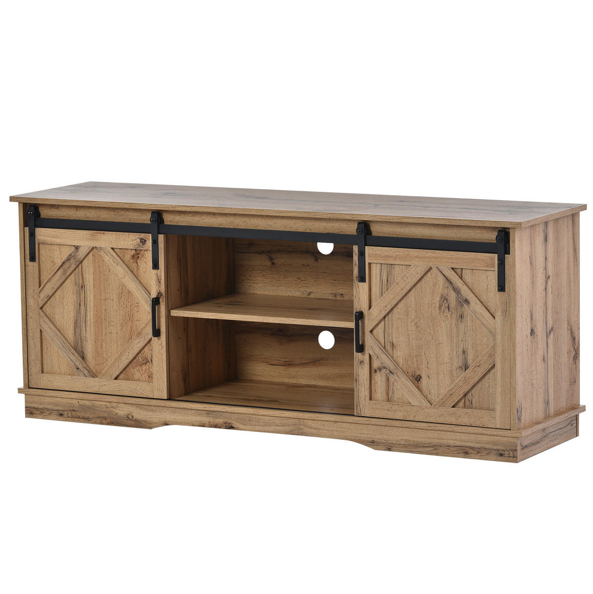 TV-SCHRANK mit Schiebetüren 150 x 40 x 60 cm Braun Holzwerkstoff - Braun, Holzwerkstoff (40/60/150cm) - Beauniv