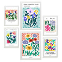 POSTER Set Mit 6 Freude A3 & A4 Weißer Rahmen - Weiß, Papier (29/3cm) - Nacnic