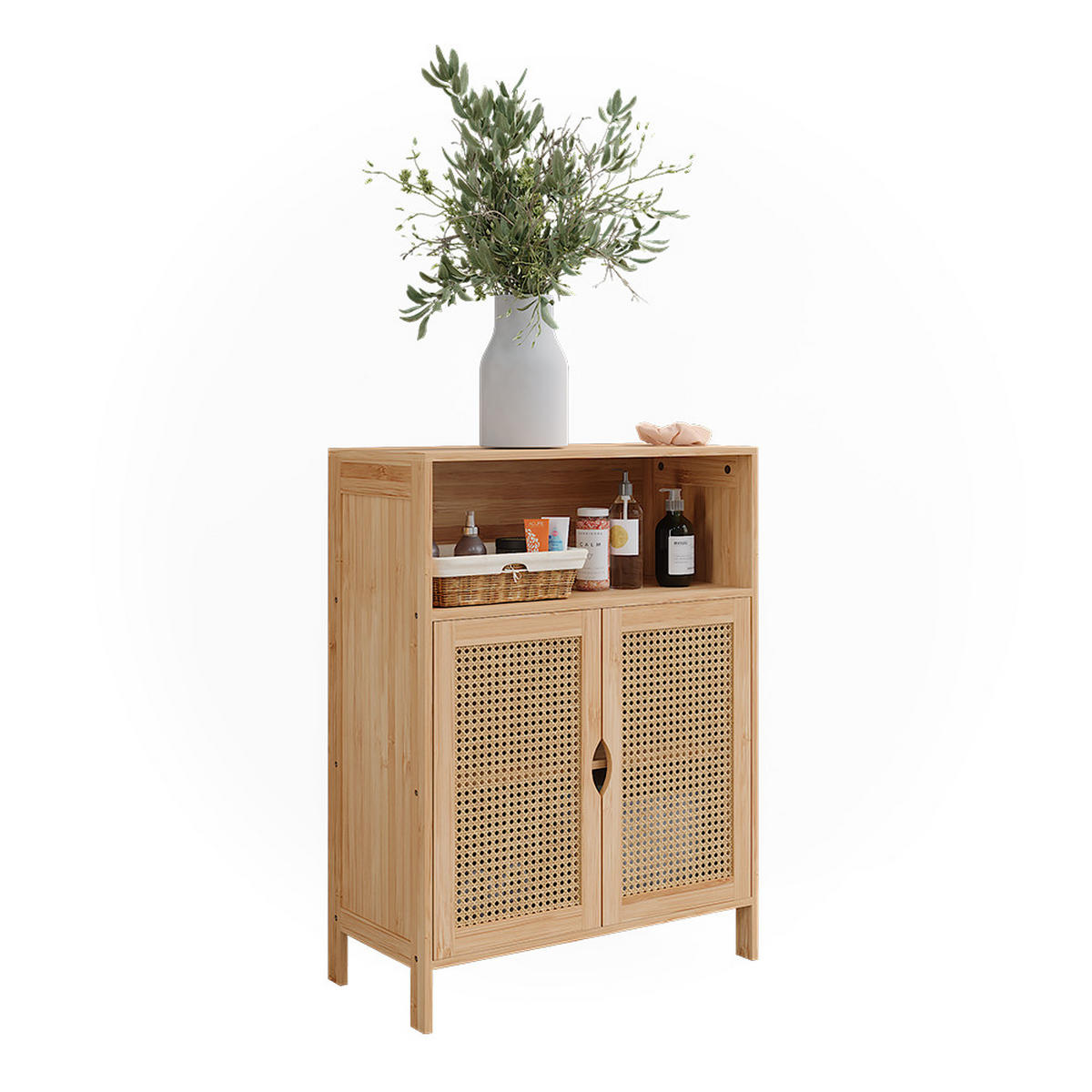 MIDISCHRANK Liora Bambus 60 x 80 cm - Braun, Holzwerkstoff (60/80/29cm) - Vicco