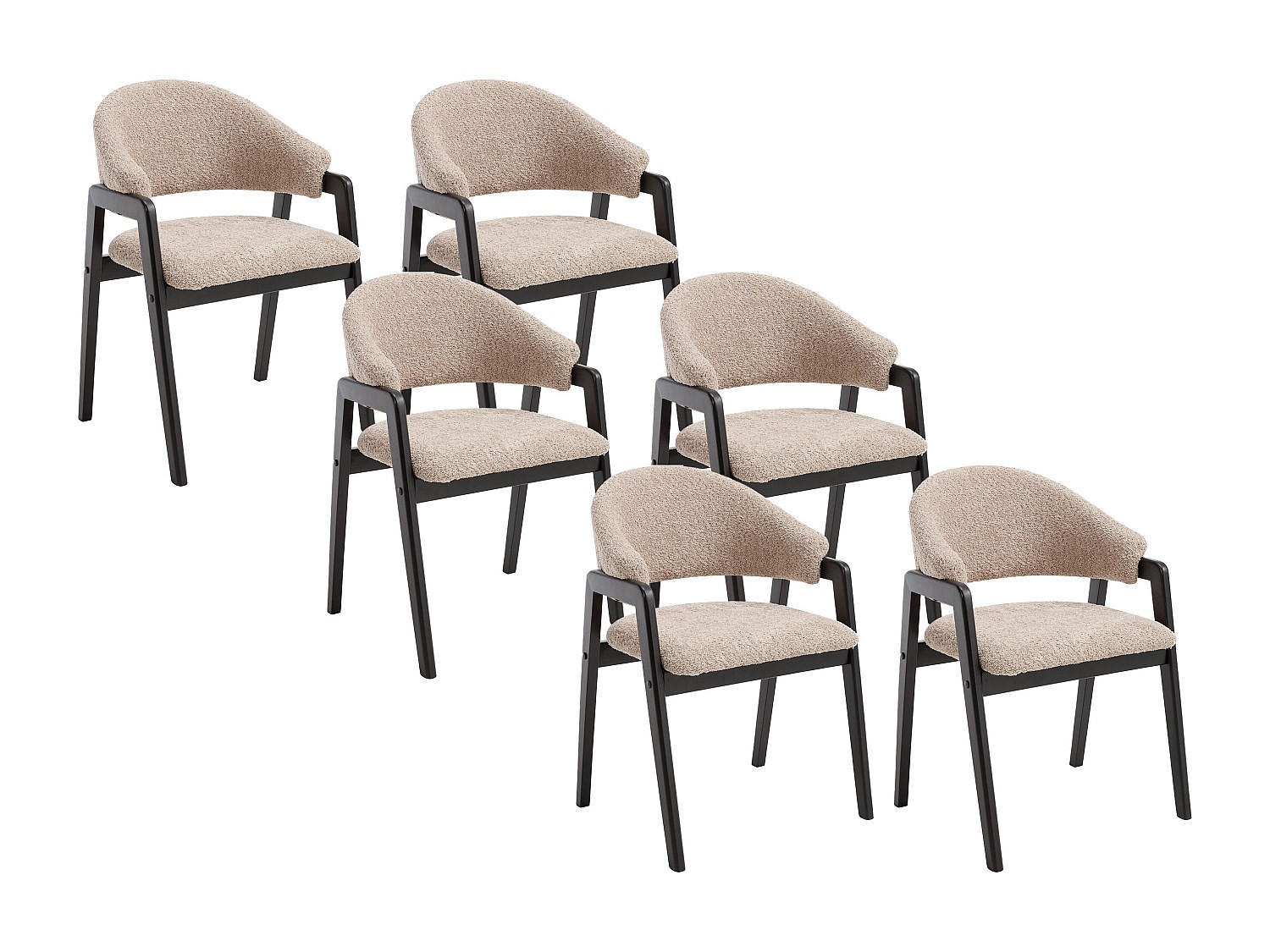 STUHL - 56 cm x 53.5 cm - Stoff - Taupe - SOLUNA - Schwarz/Braun, Textil (56/82/53.5cm) - Vente-Unique