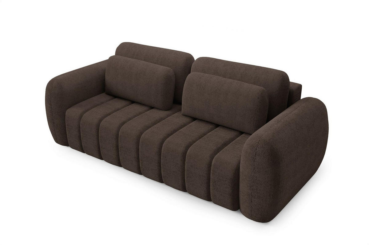SCHLAFSOFA Caria - Braun, Holzwerkstoff/Textil (266/95/110cm) - Fun Möbel