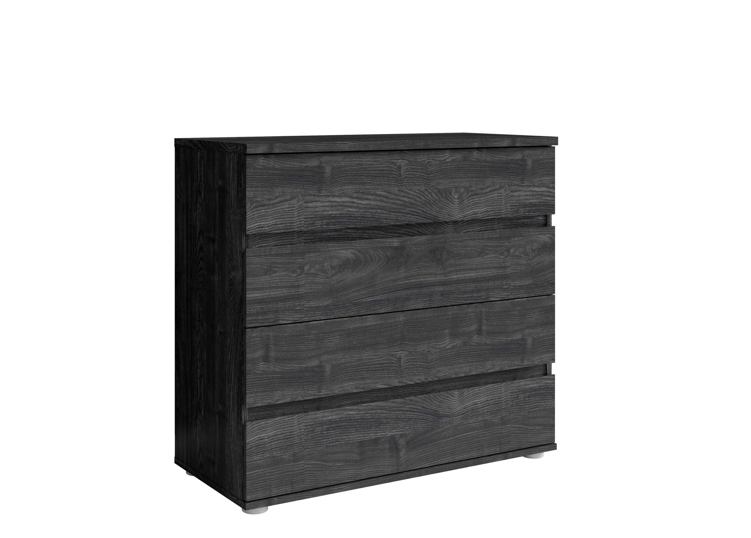 KOMMODE HEIMOR 91,5/85/42cm mit 4 Schubladen Türen Schwarze Esche - Eschefarben, Holzwerkstoff (91.5/85/42cm) - MASSENO