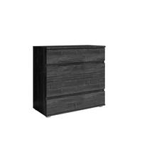 KOMMODE HEIMOR 91,5/85/42cm mit 4 Schubladen Türen Schwarze Esche - Eschefarben, Holzwerkstoff (91.5/85/42cm) - MASSENO