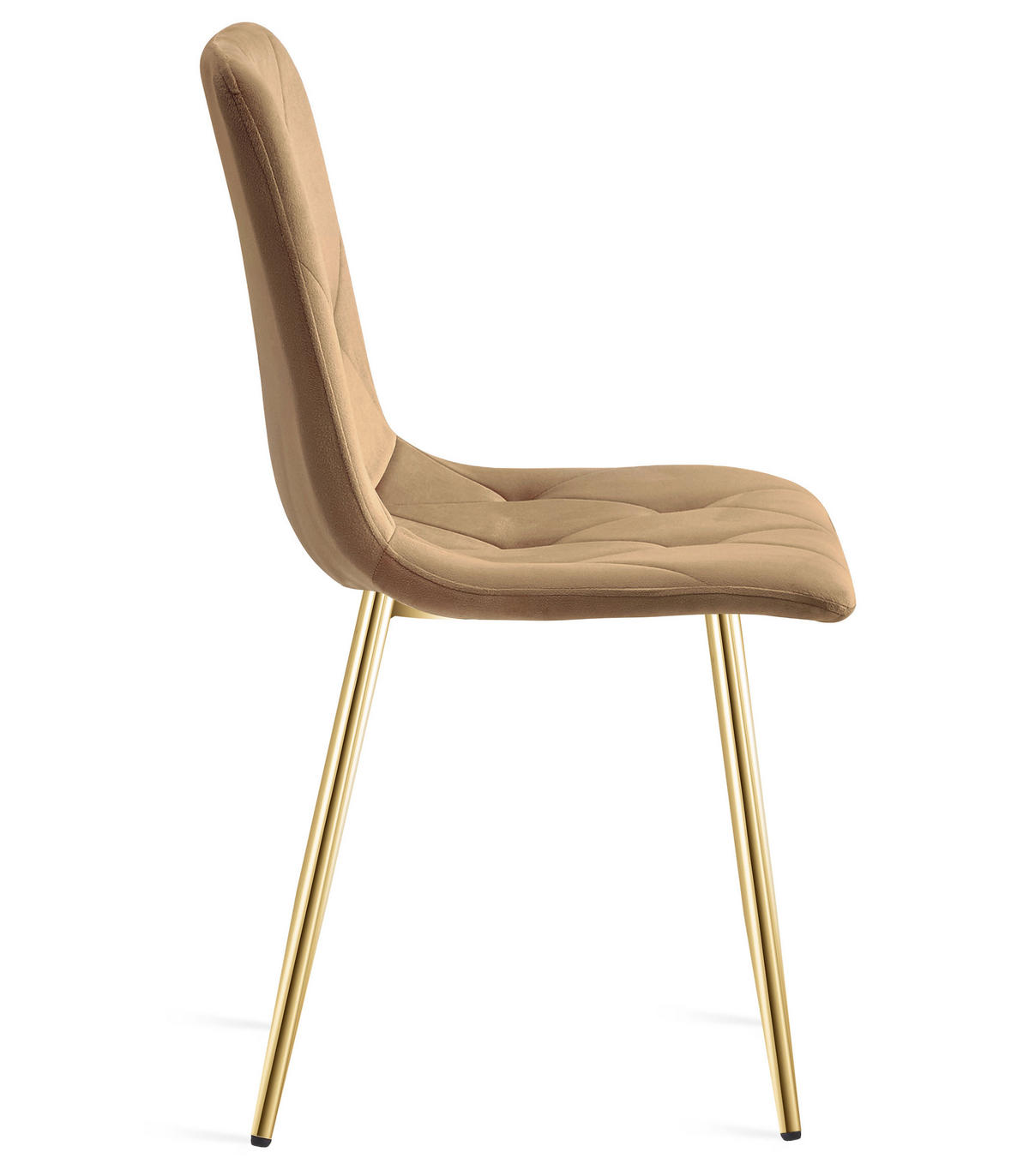 ESSZIMMERSTUHL 4-er Set TYRA brauner Sitz, goldene Beine - Goldfarben/Braun, Textil (44.5/87/54.5cm) - Valora