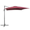 AMPELSCHIRM burgunderrot/dunkelgrau 250/250/235 cm Monza - Dunkelgrau/Rot, Textil (250/250cm) - Beliani
