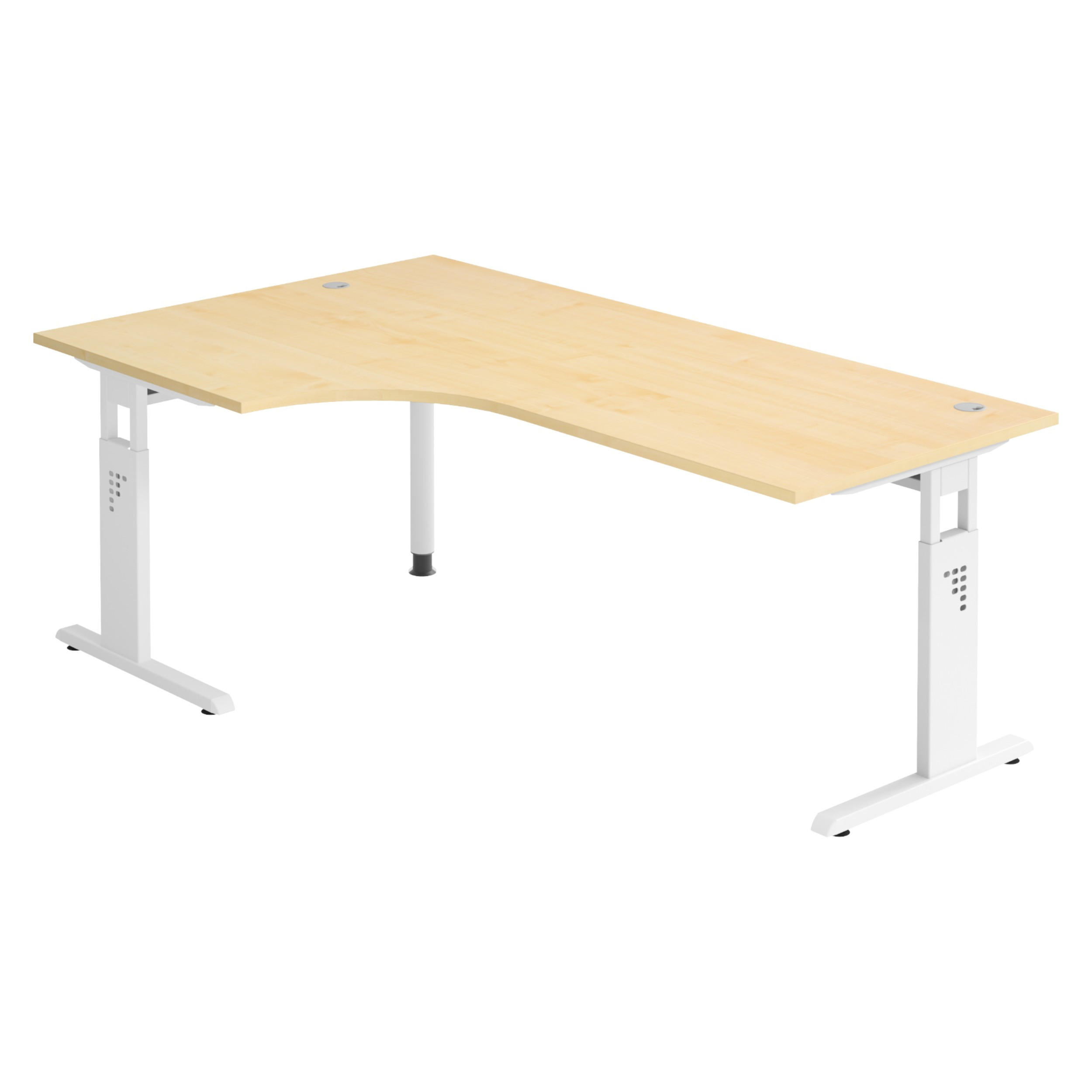 bümö Schreibtisch Ahorn, Weiß 200x74x120 cm