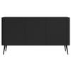 SIDEBOARD Ovarlo Schwarz mit schwarzen Metallbeinen 163 cm - Schwarz, Holzwerkstoff/Metall (163.2/83.8/38cm) - Selsey
