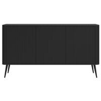 SIDEBOARD Ovarlo Schwarz mit schwarzen Metallbeinen 163 cm - Schwarz, Holzwerkstoff/Metall (163.2/83.8/38cm) - Selsey