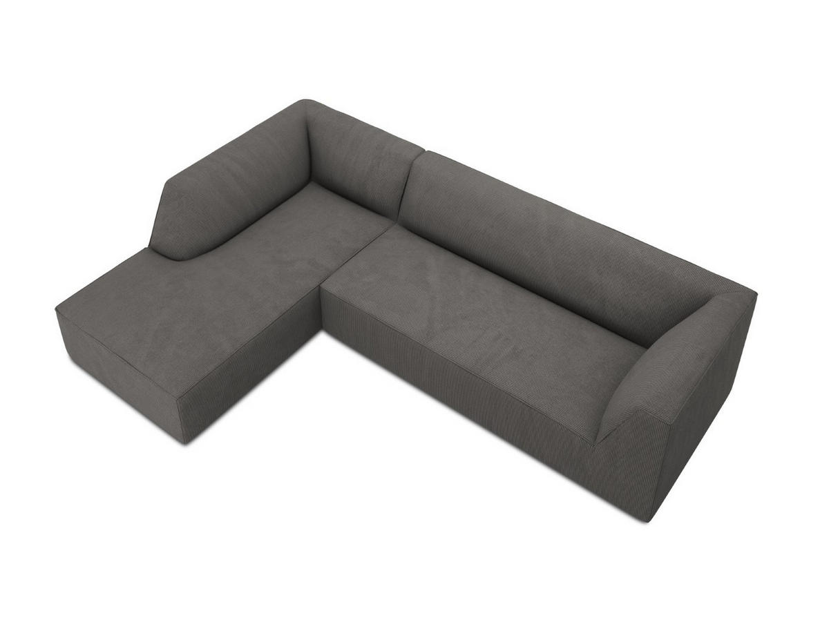 ECKSOFA links Ruby aus Cord dunkelgrau 4 Sitzplätze - Dunkelgrau, Textil (180/273cm) - Micadoni