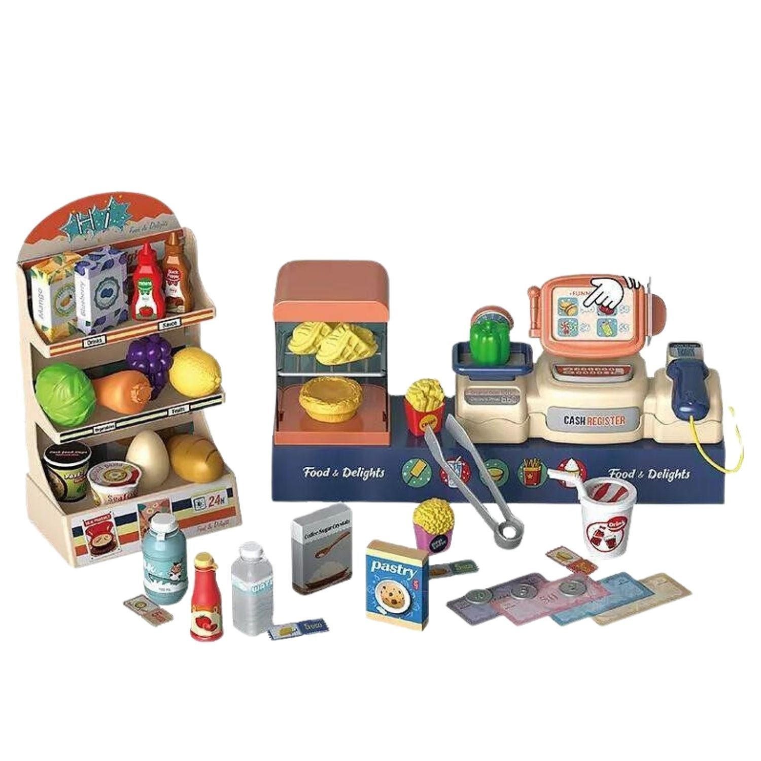 KAUFLADEN MIT SPIELZEUGKASSE NICO 42-teilig - Multicolor, Kunststoff (8/20/45cm) - Coemo