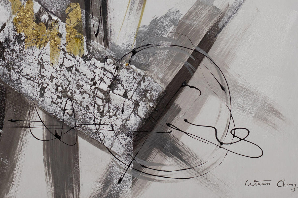 ACRYLBILD HANDGEMALT 60/60 cm - Grau, Holz/Textil (1.16/60cm) - KUNSTLOFT