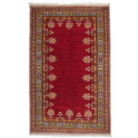 TEPPICH Rizbaf Rot 213/133 cm Schurwolle - Rot, Textil (133/213cm) - Looma