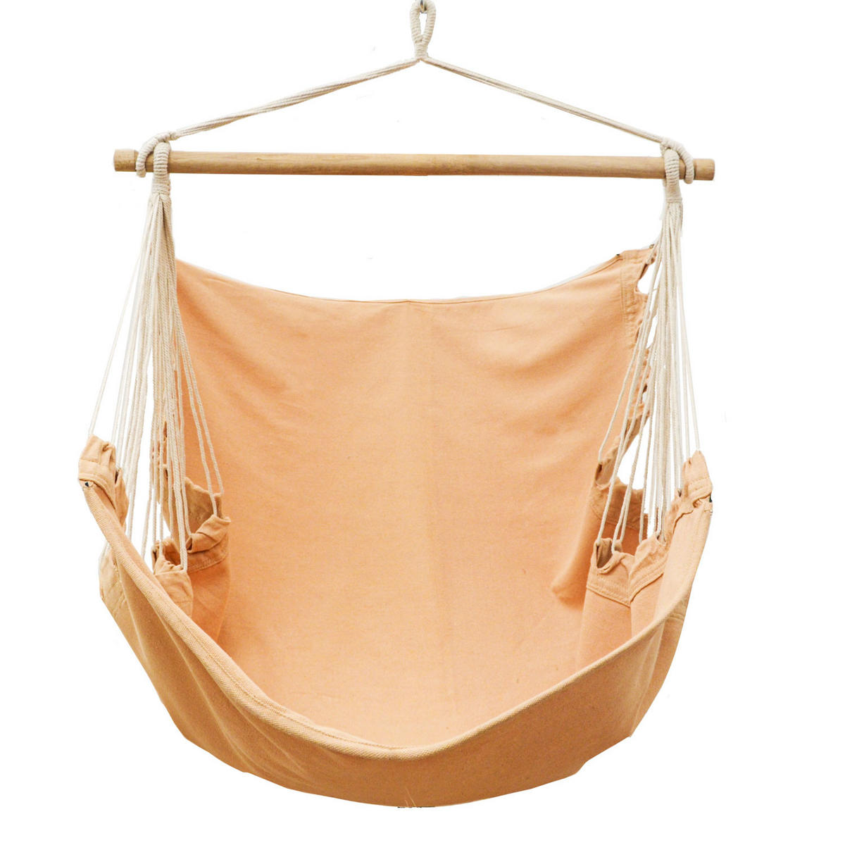 XL HÄNGESESSEL 155/125 cm Belastbar bis 100kg Koralle - Beige, Textil (125/140/155cm) - Amanka