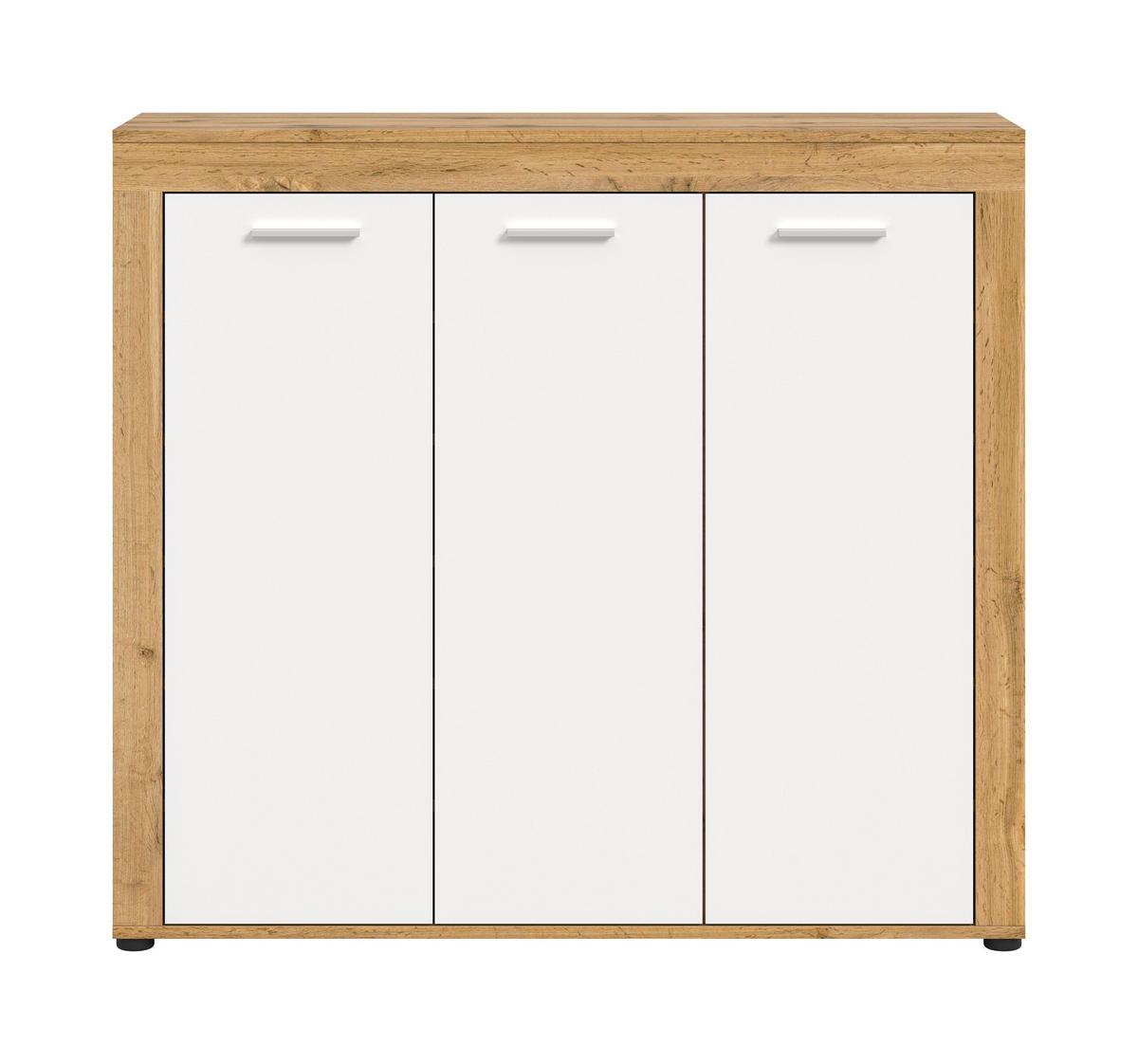 SCHUHSCHRANK JAM (B/H/T: ca. 120/108/37 cm) in Wotan Eiche Nachbildung/weiß - Eichefarben, Holzwerkstoff (120/108/37cm)