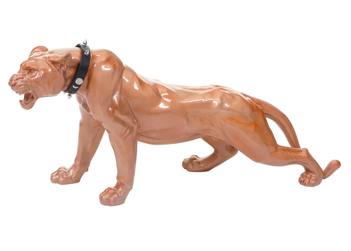 DEKO FIGUR PANTHER MIT HALSBAND Braun - Braun, Stein (18/28/59cm) - MCW