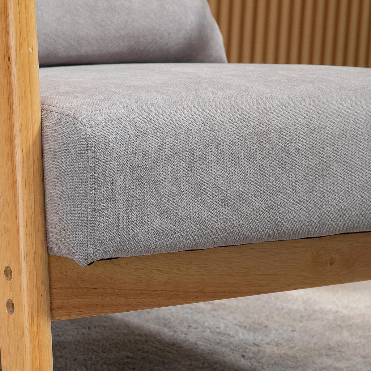 SESSEL mit Armlehne, Lendenkissen, Grau - Grau, Textil (78/76/61cm) - HOMCOM