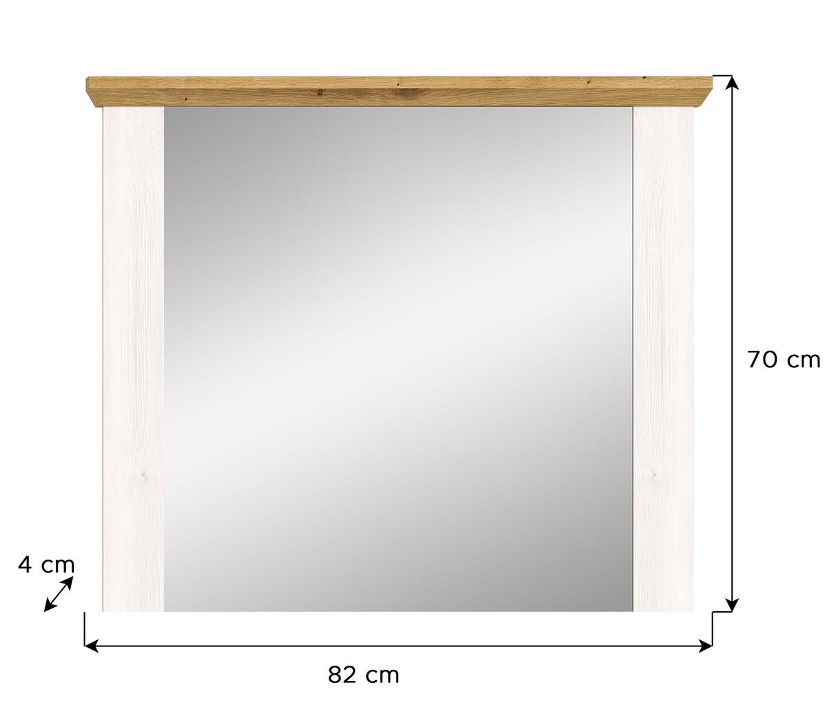 SPIEGEL Siena Garderobe in Sibiu Lärche Nachbildung und Artisan Eiche Nachbildung B/H/T: 82x70x4 cm - Lärchefarben, Holzwerkstoff (82/70/4cm)
