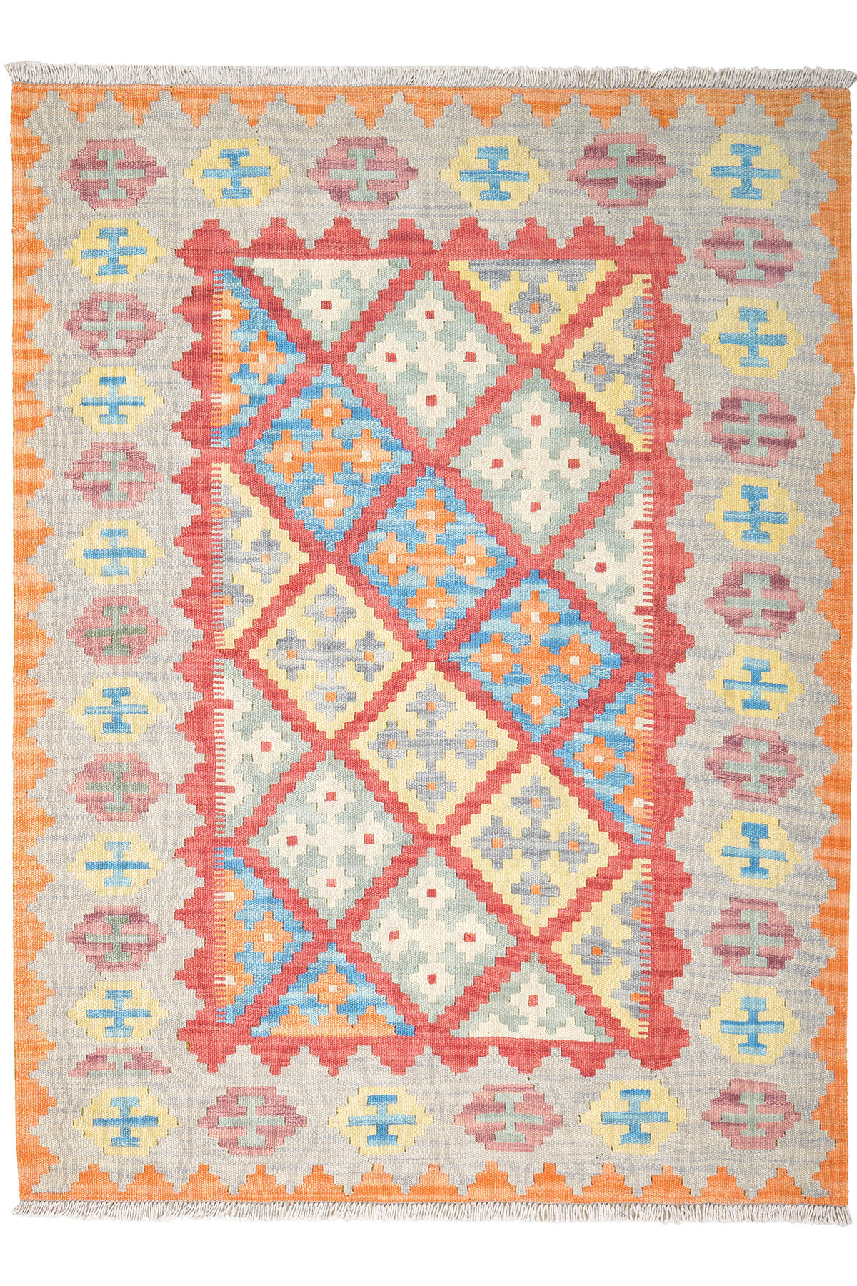 HANDWEBTEPPICH Gashgai Kelim Rot 173/127 cm Schurwolle - Rot, Textil (127/173cm) - Looma