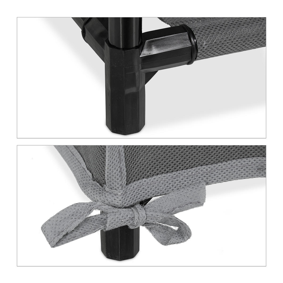 SCHUHSCHRANK - Grau, Kunststoff/Textil (60/90/30cm) - Relaxdays