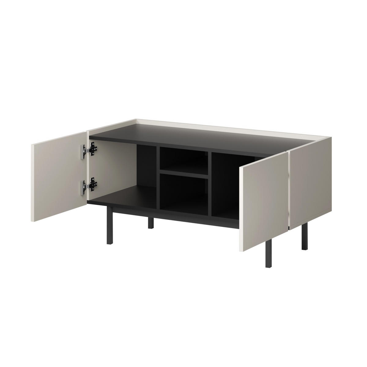 TV-LOWBOARD Noel 100 Kaschmir/Schwarz (stehend) - Kaschmir/Schwarz, Holzwerkstoff/Metall (100/50/42cm) - mzm24