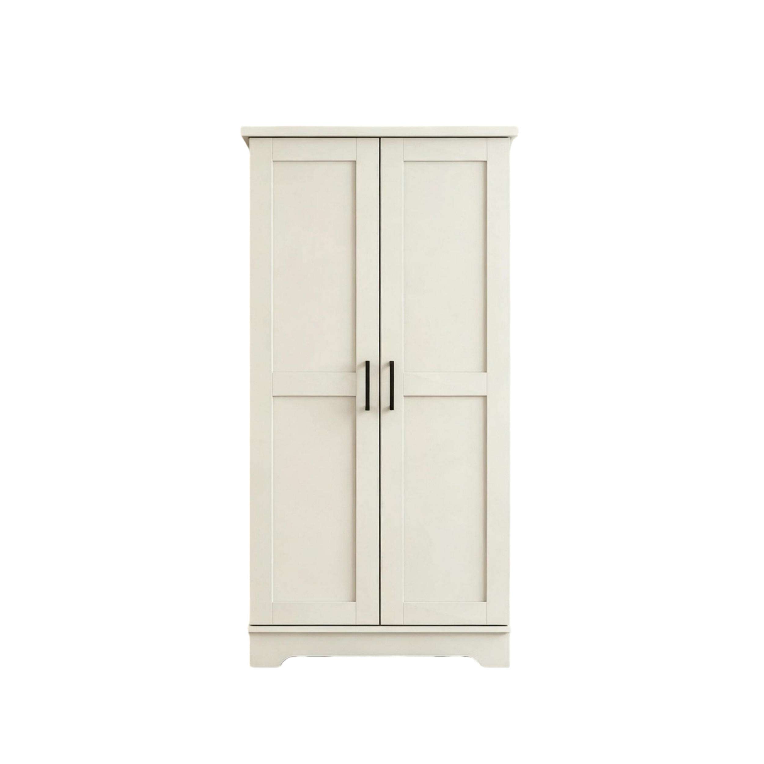 HIGHBOARD DE-38819 60/40/120 cm 5-stufiger Schrank und Türregale Creme/Rustikalbraun - Creme, Holzwerkstoff (60/120/40cm) - ComfortXL