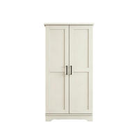 HIGHBOARD DE-38819 60/40/120 cm 5-stufiger Schrank und Türregale Creme/Rustikalbraun - Creme, Holzwerkstoff (60/120/40cm) - ComfortXL