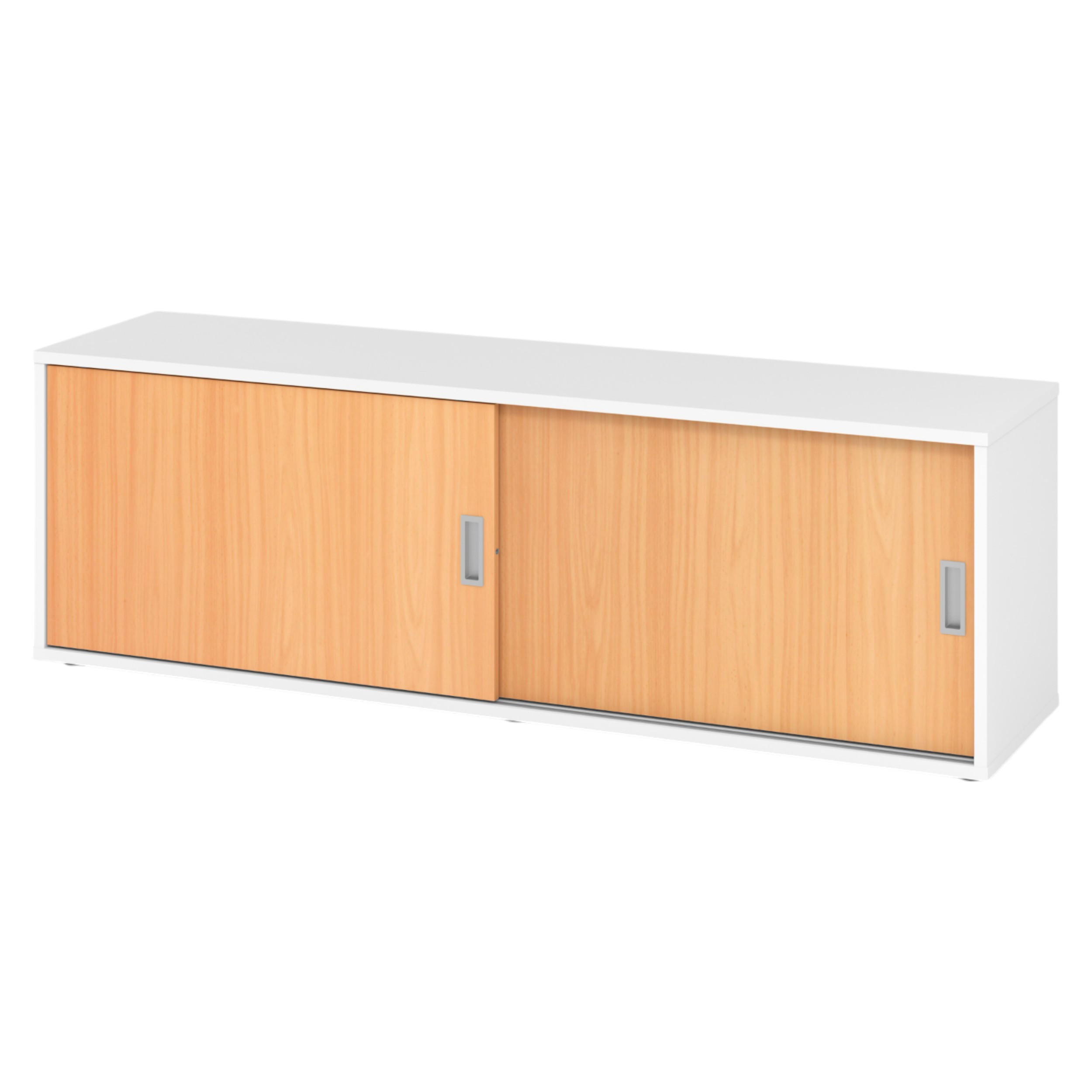 bümö Lowboard Weiß, Buche 160x52x40 cm