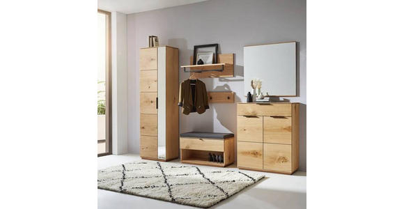 GARDEROBE 6-teilig  in 270/202/38 cm  - Eichefarben/Anthrazit, Natur, Holz/Textil (270/202/38cm) - Linea Natura