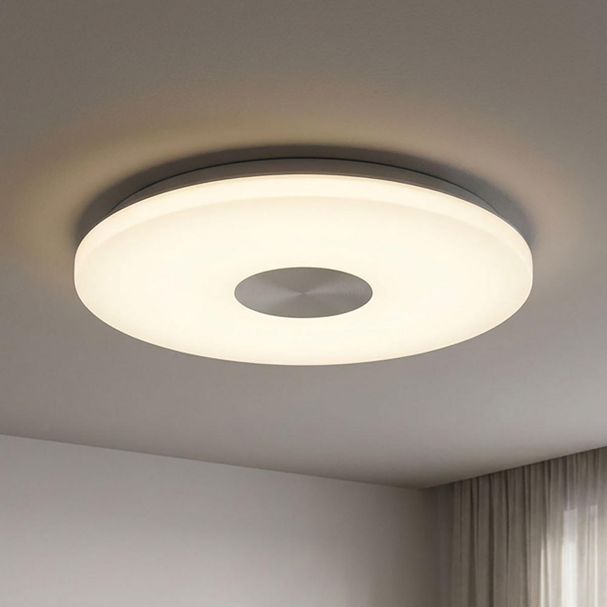 LED DECKENLEUCHTE Augustus Weiß Chrom - Weiß, Metall (37.5/37.5/5.2cm) - Globo Lighting