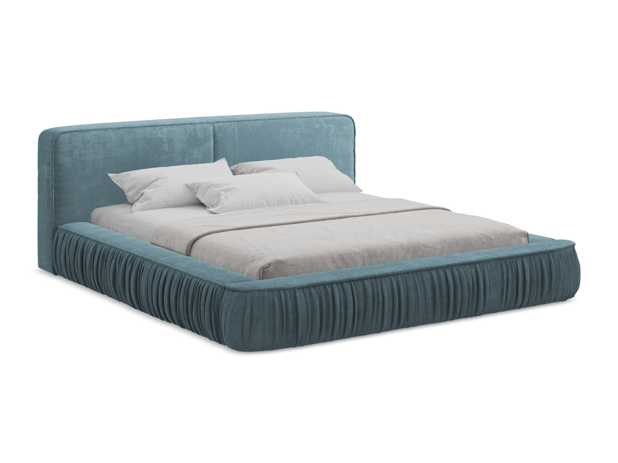 POLSTERBETT mit Bettkasten und Lattenrost 218x238 Blau - Blau/Blaugrau, Kunststoff/Textil (180/200cm) - Makamii