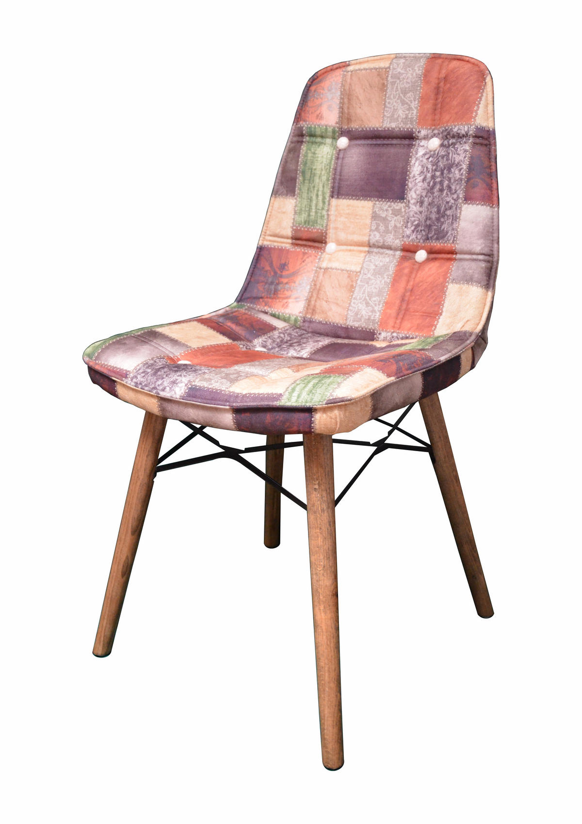 STUHL DENVER mit Holzbeinen - Multicolor, Holz/Textil (46/85/46cm) - Stuhlmann