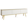 TV-LOWBOARD Oro II mit Füße - Goldfarben/Weiß, Holzwerkstoff/Metall (175/53/32cm) - MIRJAN24