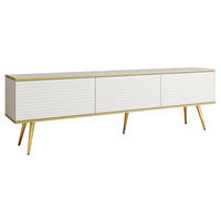 TV-LOWBOARD Oro II mit Füße - Goldfarben/Weiß, Holzwerkstoff/Metall (175/53/32cm) - MIRJAN24