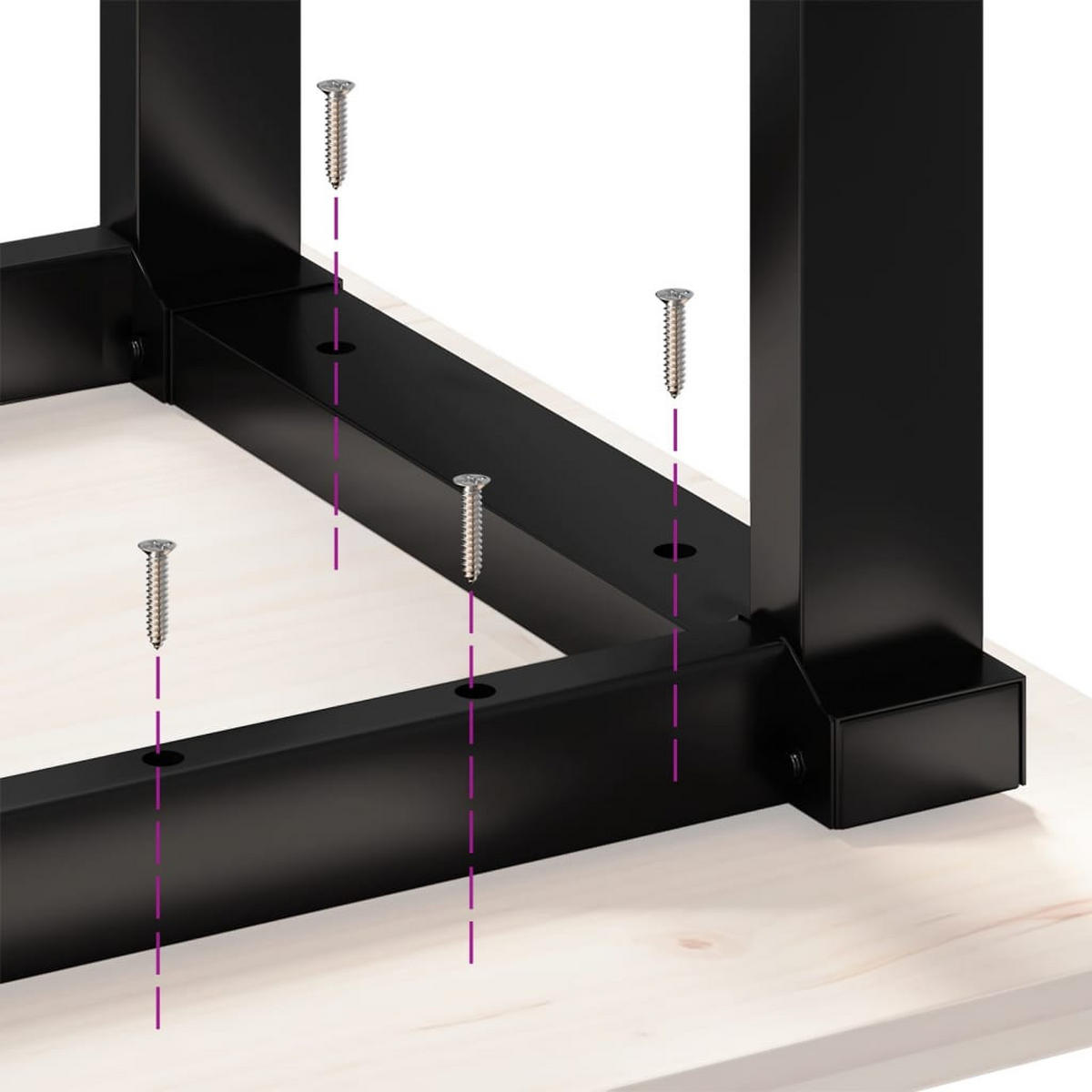 ESSTISCH-GESTELL In O-Form 160/80/73 Cm Stahl - Schwarz, Metall (80/73/160cm) - vidaXL