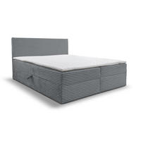 BOXBETT TILLY mit zwei Bettkästen H2/H3 Matratze und Topper 160 x 200 cm - Grau, Holzwerkstoff (160/200cm) - VENASI MÖBEL