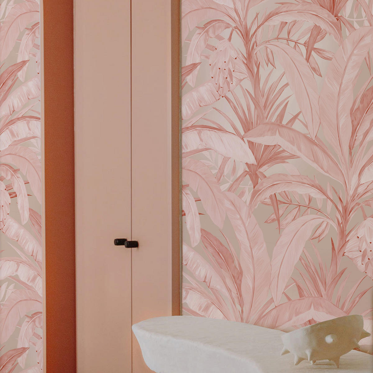 TAPETE Dschungel aus echtem Papier, 200x280cm, 8 Bögen - Pink, Papier (280/200cm) - WALLPAPERS4BEGINNERS