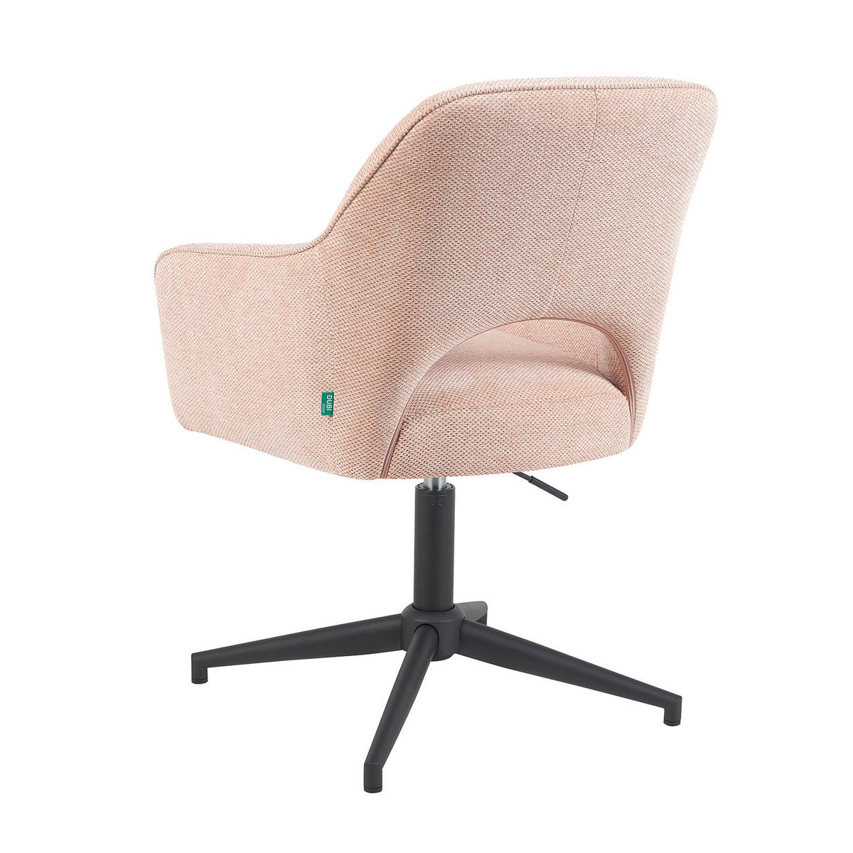 BÜROSTUHL Mika-Bryn - Schwarz/Rosa, Textil/Metall (60/84/65cm) - DUBI Möbel