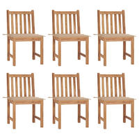 GARTENSTÜHLE 6er set Mit Kissen Massivholz Teak - Beige, Holz (53/90/50cm) - vidaXL