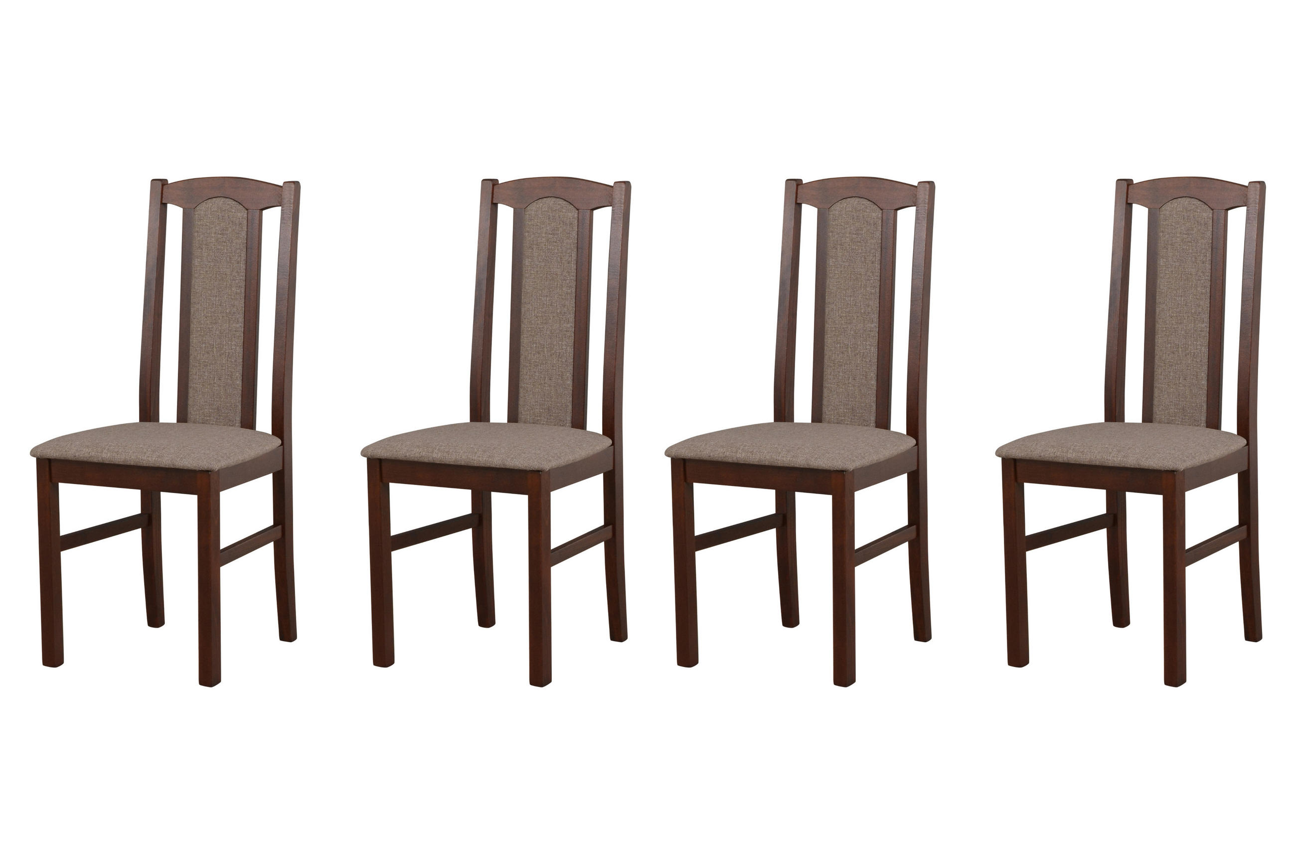 ESSZIMMERSTUHL - Set 4x Bos 7 nussbaum, hygge 20 - Nussbaumfarben/Braun, Holz (43/96/40cm) - Leaf Design
