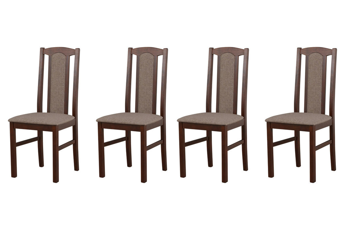 ESSZIMMERSTUHL - Set 4x Bos 7 nussbaum, hygge 20 - Nussbaumfarben/Braun, Holz (43/96/40cm) - Leaf Design