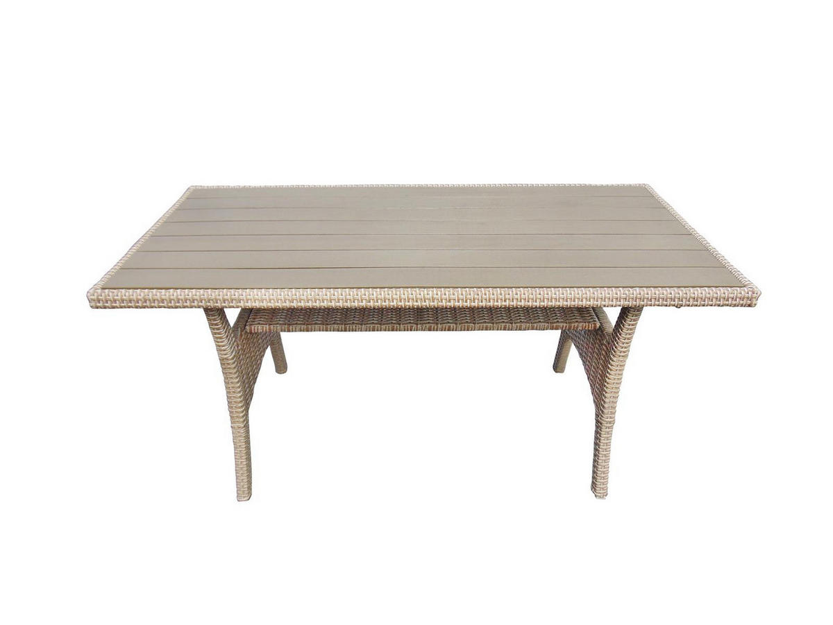 DININGLOUNGE-SET Alpina II Braun Polyrattan für 7 Personen - Braun, Naturmaterialien - Green Spirit