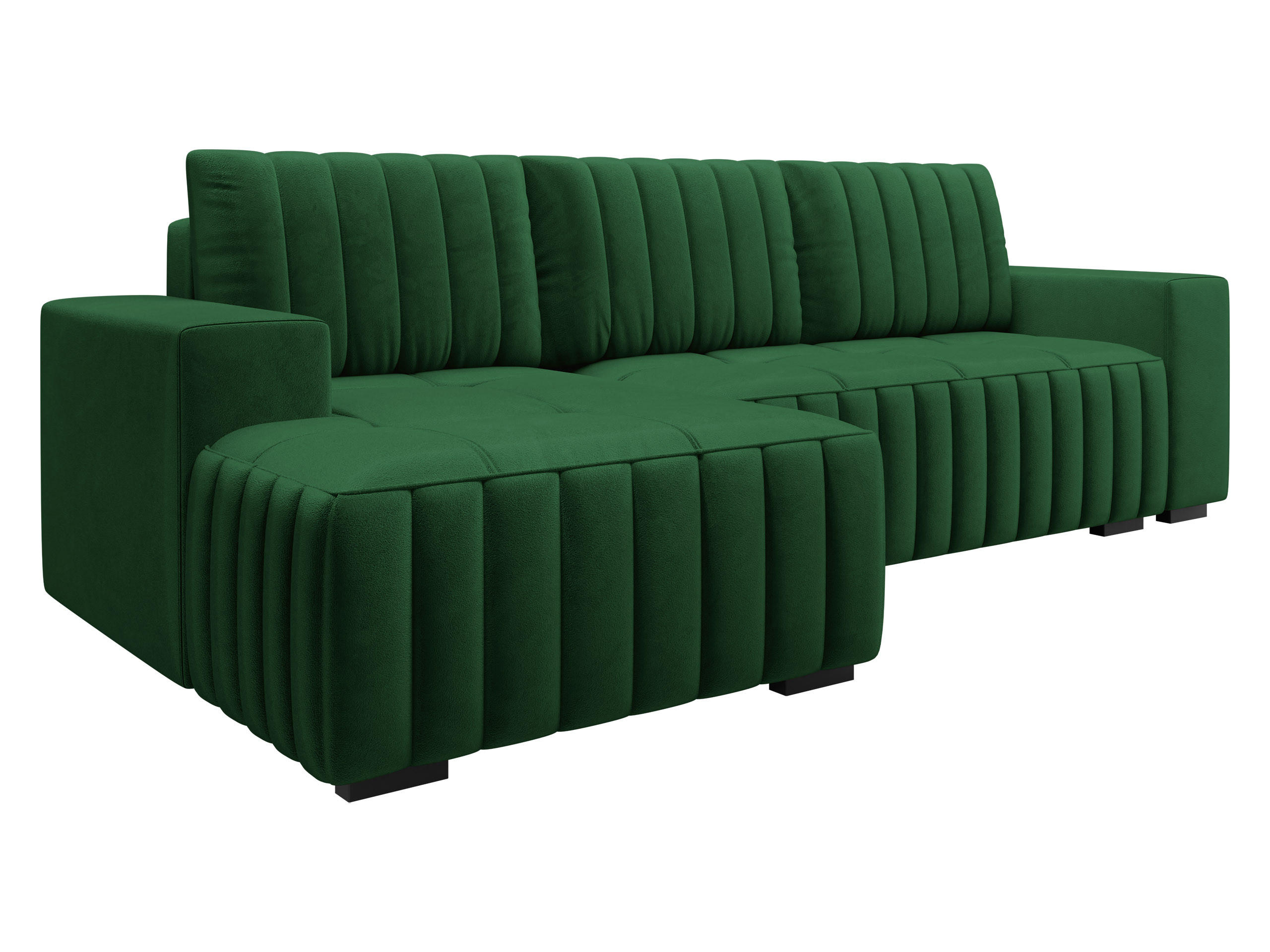 ECKSOFA Hugo, Seite: Links - Dunkelbraun/Grün, Holz/Textil (240/140cm)