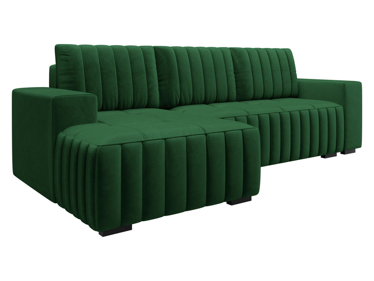 ECKSOFA Hugo, Seite: Links - Dunkelbraun/Grün, Holz/Textil (240/140cm)