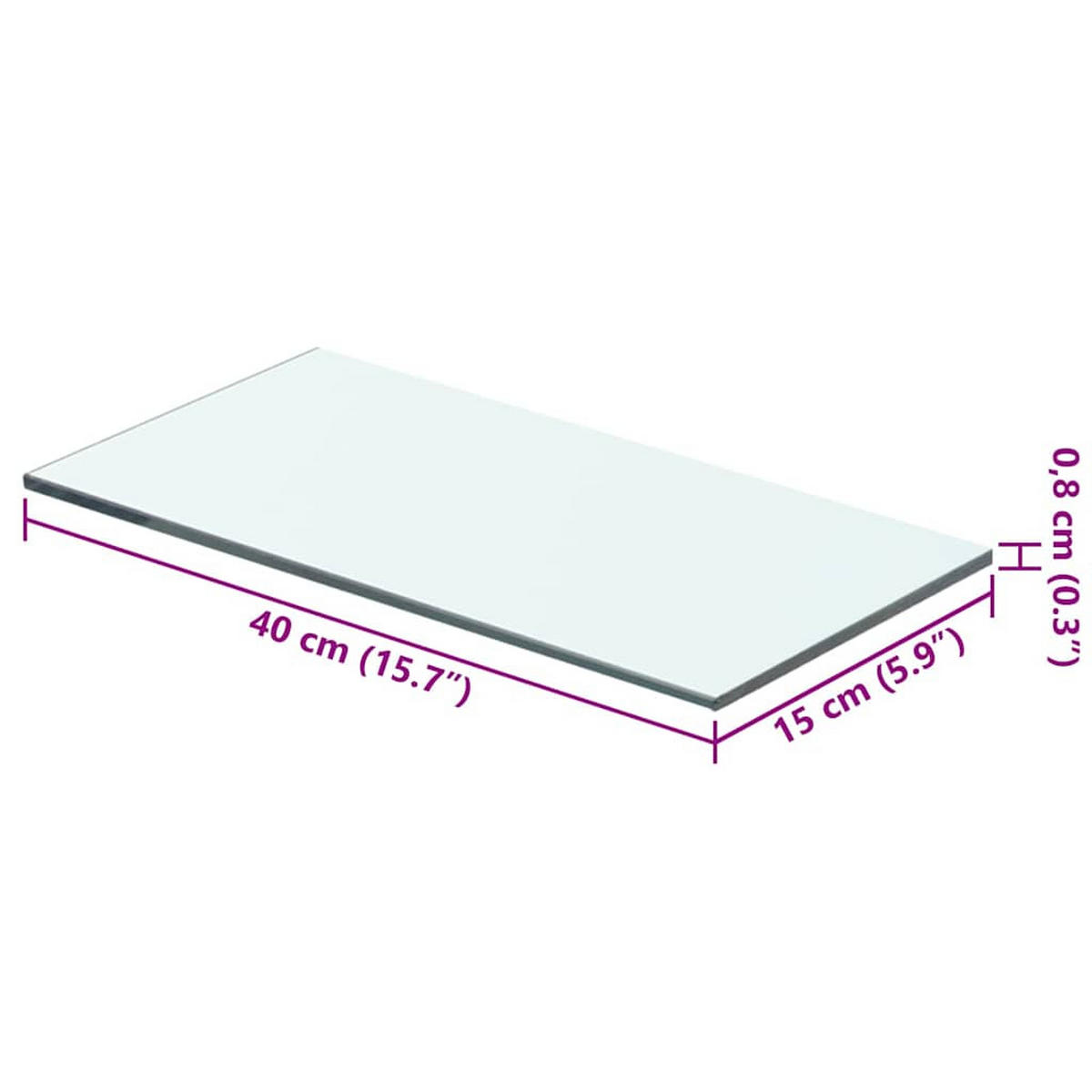 WANDBOARD 40/15/0,8 cm aus Glas Transparent - Transparent, Glas (40/0.8/15cm) - vidaXL