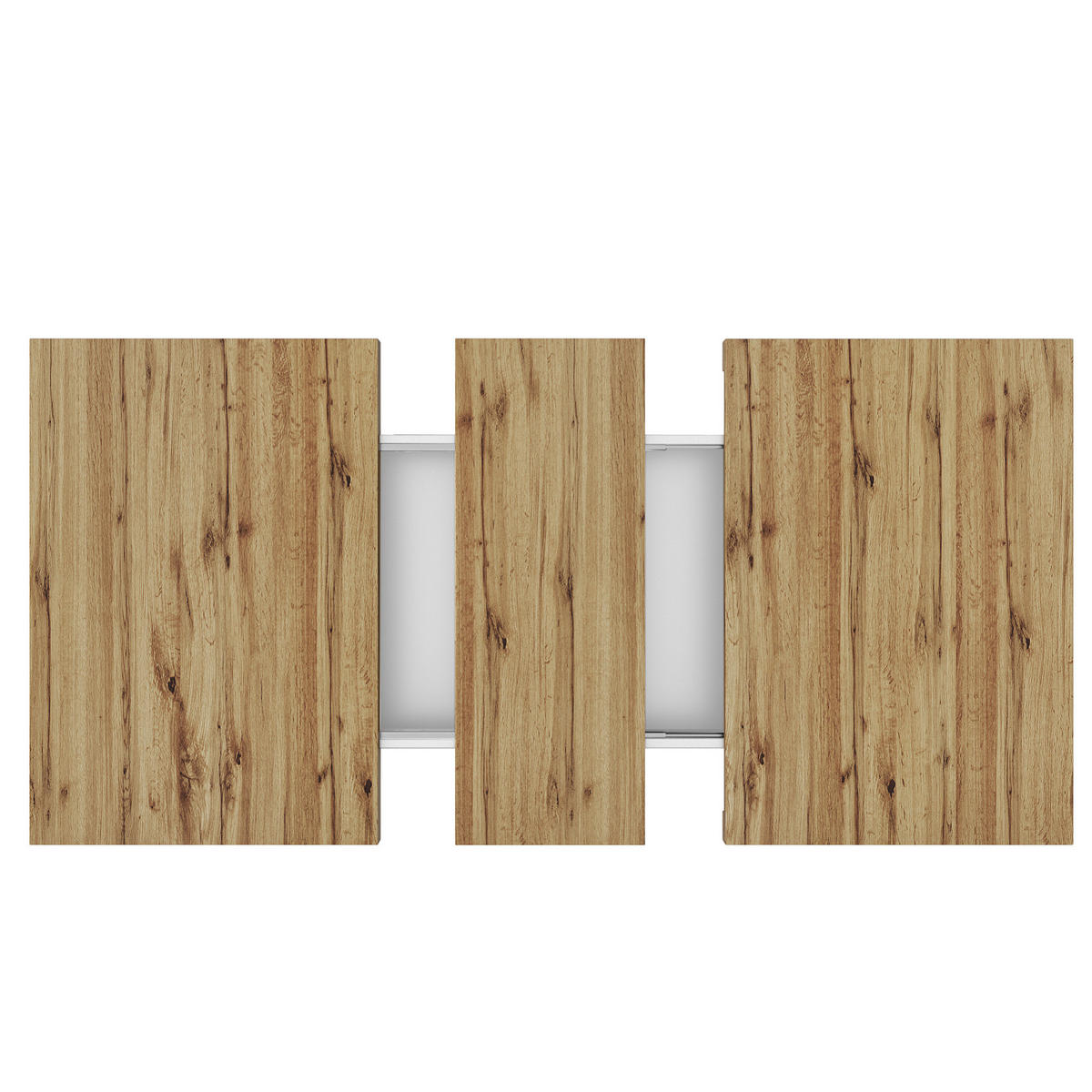 JEDÁLENSKÝ stôl 110-140/80/75 cm MDF, biely/prírodný, rozkladací s úložným priestorom - biela, kompozitné drevo (140/80/75cm) - BEAOK