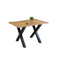 ESSTISCH TIGER X - Beige/Schwarz, Holz/Metall (80/120/77cm) - SAM
