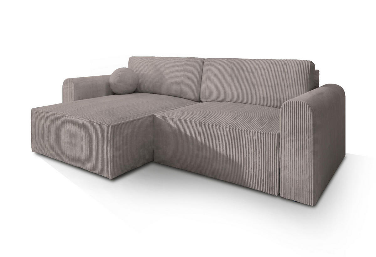 ROHOVÁ SEDAČKA FIANO béžová - šedá/béžová, dřevo/textil (245/148cm) - MASSENO